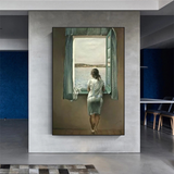 ChandeliersDecor.com-Wall Posters-Salvador Dali's Young Woman at The Window Canvas Wall Art Bring Surreal Beauty to Your Space