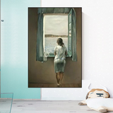 ChandeliersDecor.com-Wall Posters-Salvador Dali's Young Woman at The Window Canvas Wall Art Bring Surreal Beauty to Your Space