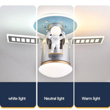 ChandeliersDecor.com-Kids Room Nursery Lighting-Satellite Earth Space Ship NASA LED Ceiling Lamp for Kids Room