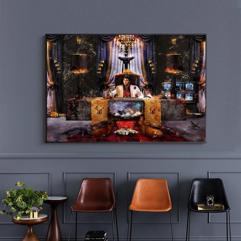 ChandeliersDecor.com-Godfather Wall Art-Scarface Canvas Wall Art - The World Is Yours Tony Montana