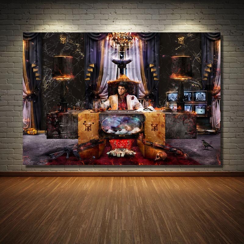 ChandeliersDecor.com-Godfather Wall Art-Scarface Canvas Wall Art - The World Is Yours Tony Montana