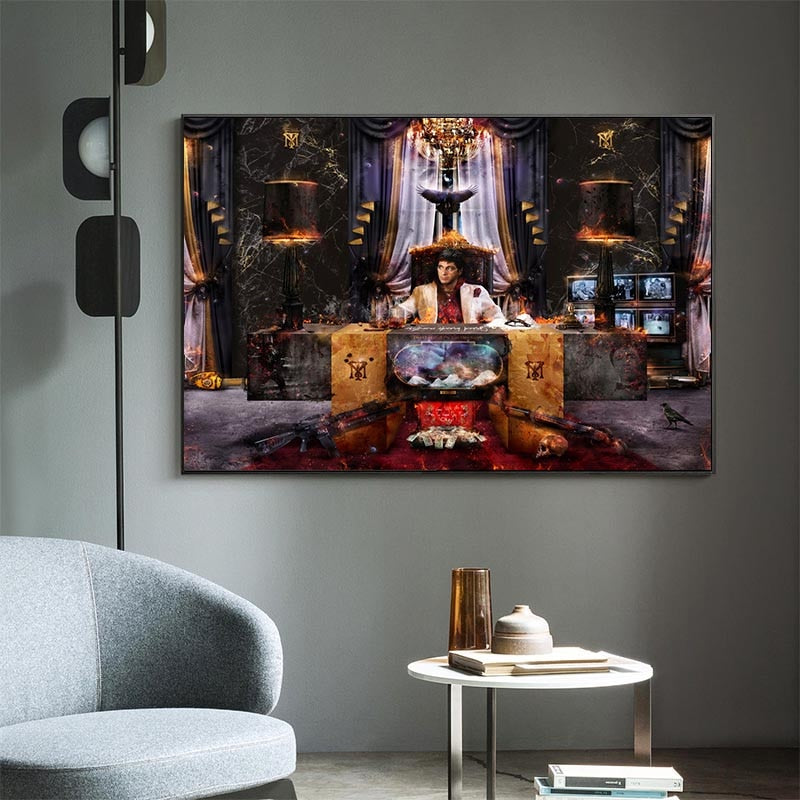 ChandeliersDecor.com-Godfather Wall Art-Scarface Canvas Wall Art - The World Is Yours Tony Montana