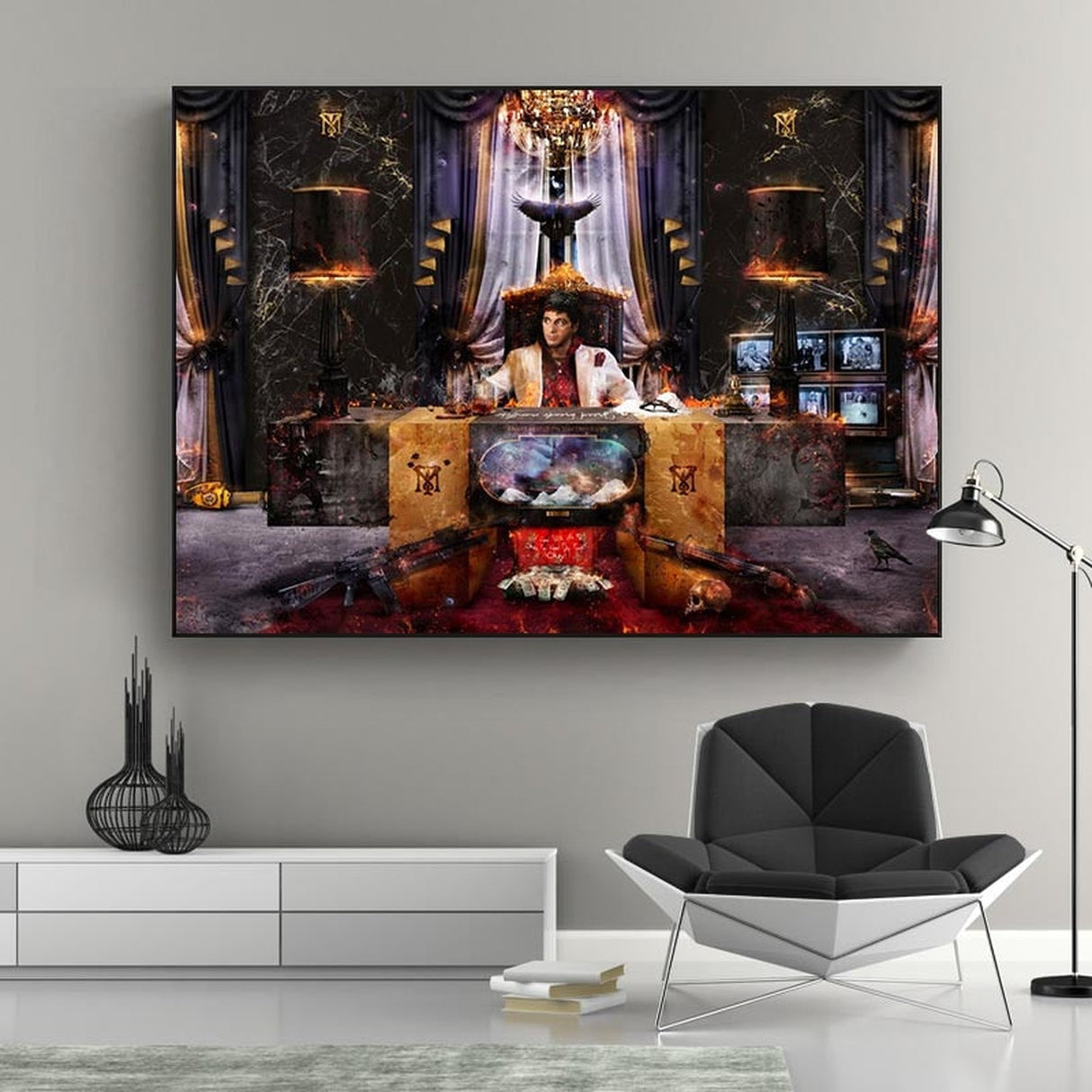 ChandeliersDecor.com-Godfather Wall Art-Scarface Canvas Wall Art - The World Is Yours Tony Montana