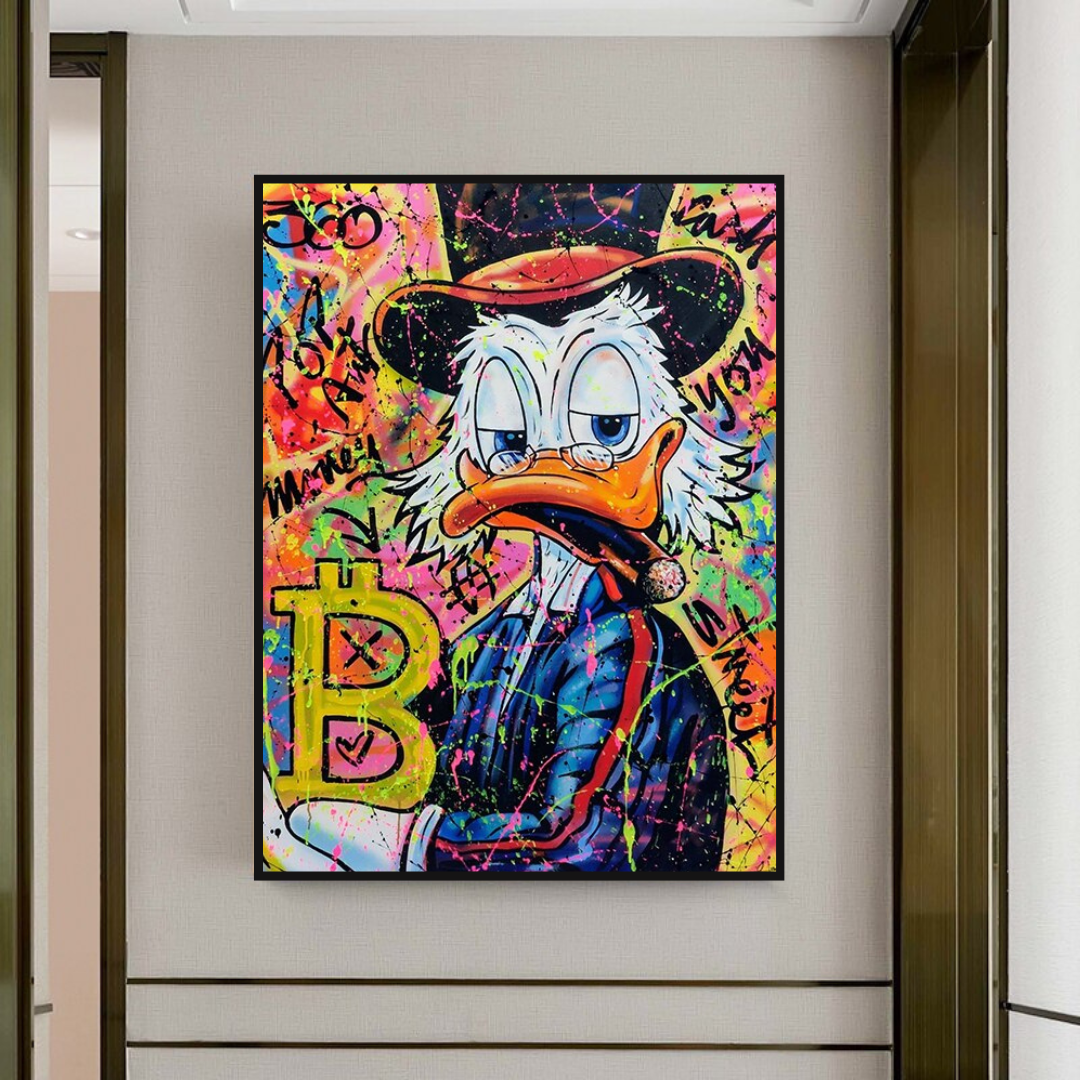 ChandeliersDecor.com-Scrooge McDuck Wall Art-Scrooge McDuck Bitcoin Millionaire Canvas Wall Art