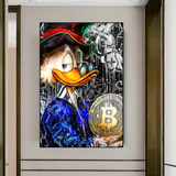 ChandeliersDecor.com-Scrooge McDuck Wall Art-Scrooge McDuck Bitcoin Millionaire Canvas Wall Art