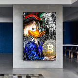 ChandeliersDecor.com-Scrooge McDuck Wall Art-Scrooge McDuck Bitcoin Millionaire Canvas Wall Art