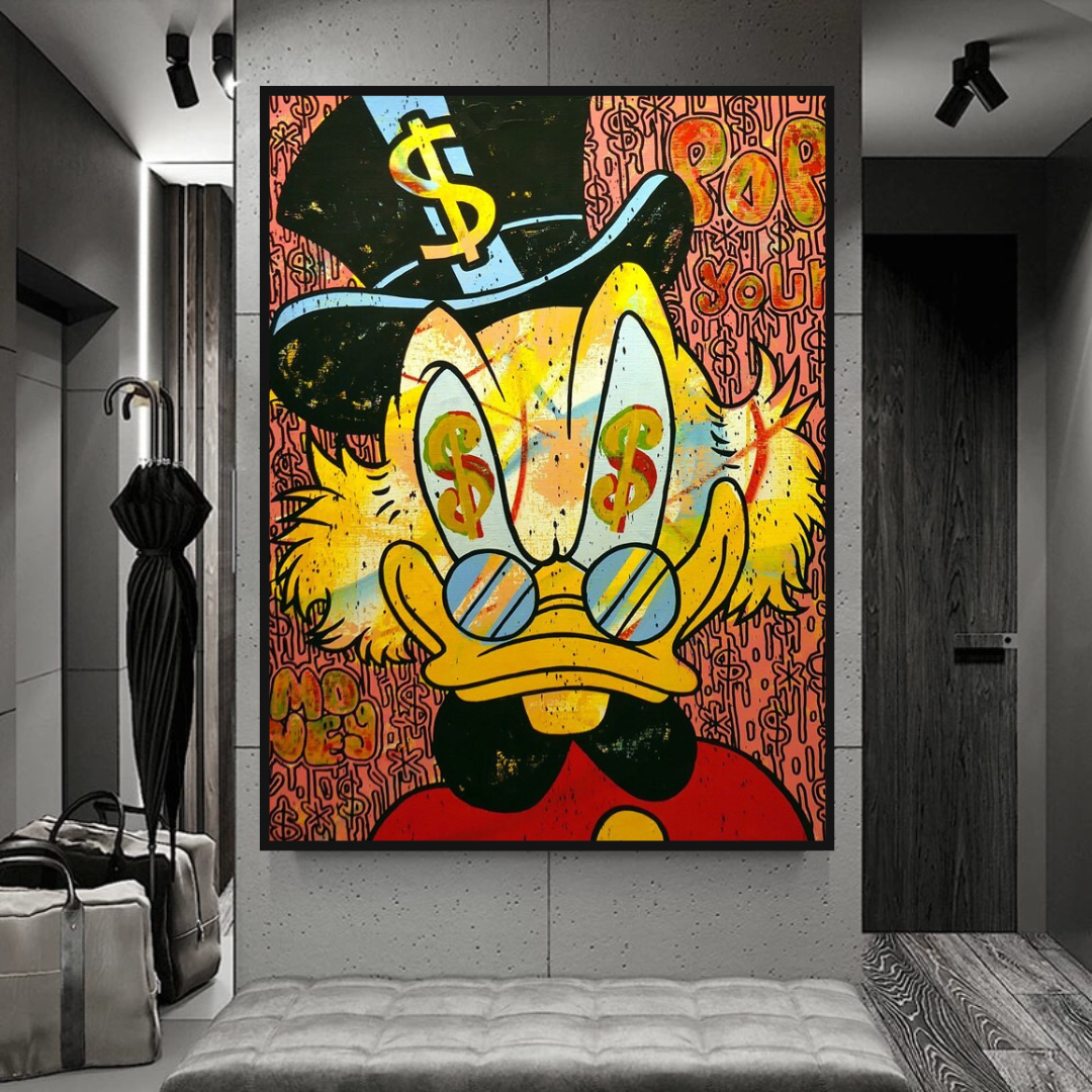 ChandeliersDecor.com-Scrooge McDuck Wall Art-Scrooge McDuck Canvas Wall Art - Millionaire Design