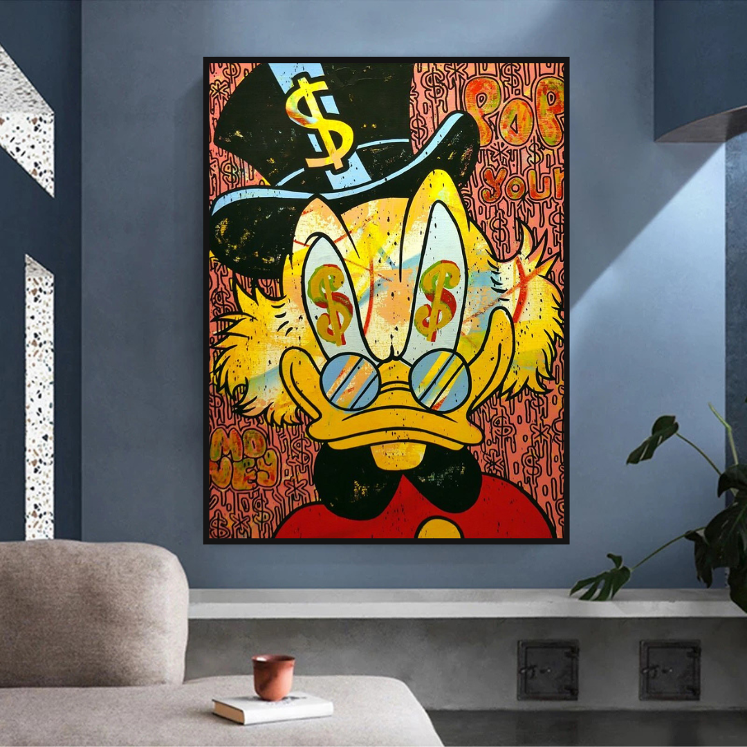 ChandeliersDecor.com-Scrooge McDuck Wall Art-Scrooge McDuck Canvas Wall Art - Millionaire Design