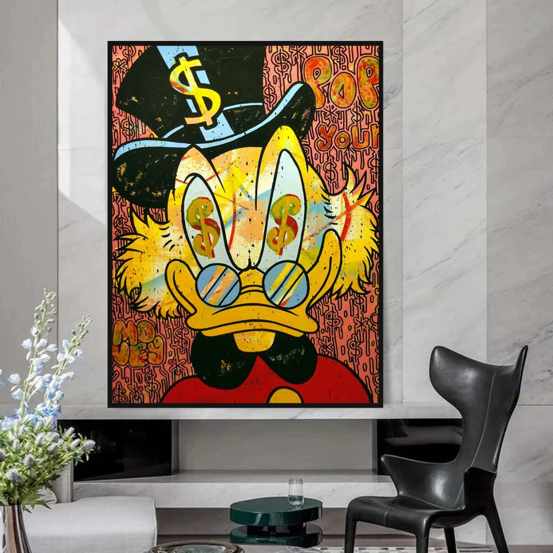 ChandeliersDecor.com-Scrooge McDuck Wall Art-Scrooge McDuck Canvas Wall Art - Millionaire Design