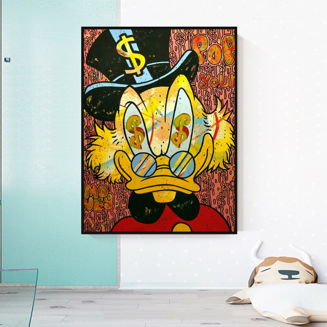 ChandeliersDecor.com-Scrooge McDuck Wall Art-Scrooge McDuck Canvas Wall Art - Millionaire Design