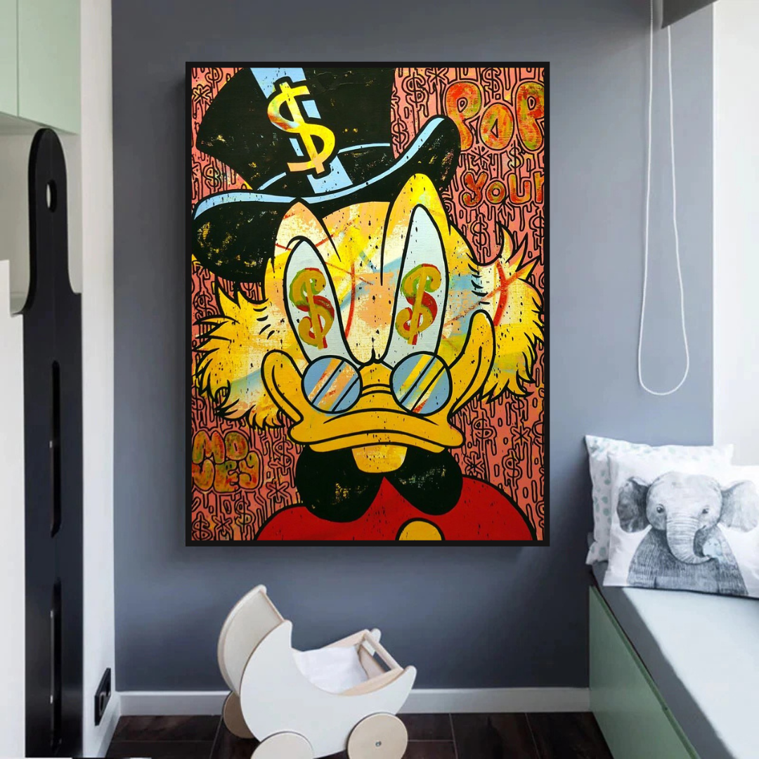 ChandeliersDecor.com-Scrooge McDuck Wall Art-Scrooge McDuck Canvas Wall Art - Millionaire Design