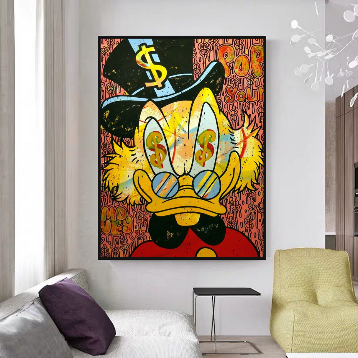 ChandeliersDecor.com-Scrooge McDuck Wall Art-Scrooge McDuck Canvas Wall Art - Millionaire Design