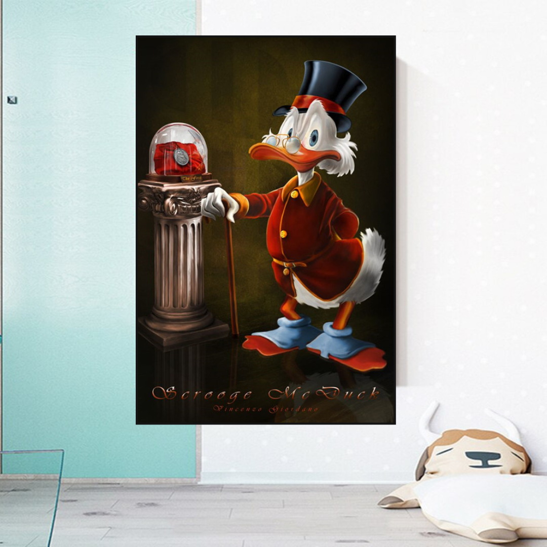 ChandeliersDecor.com-Scrooge McDuck Wall Art-Scrooge McDuck Canvas Wall Art - Money Maker Millionaire