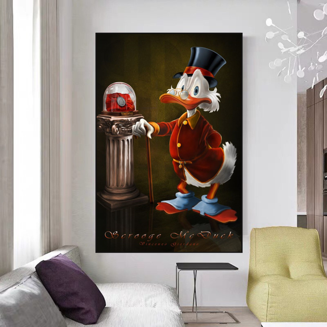 ChandeliersDecor.com-Scrooge McDuck Wall Art-Scrooge McDuck Canvas Wall Art - Money Maker Millionaire