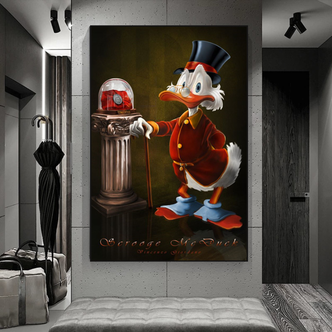 ChandeliersDecor.com-Scrooge McDuck Wall Art-Scrooge McDuck Canvas Wall Art - Money Maker Millionaire
