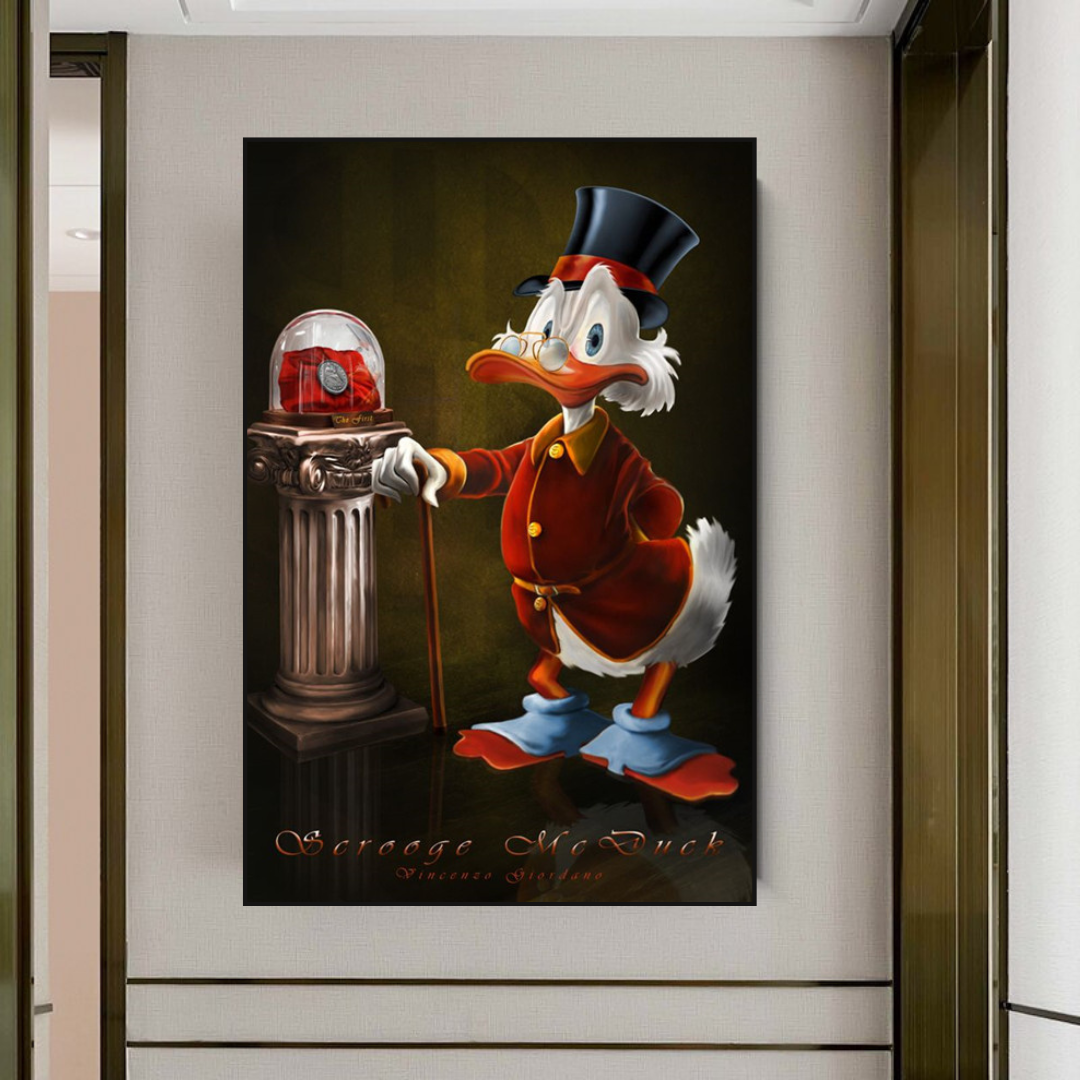ChandeliersDecor.com-Scrooge McDuck Wall Art-Scrooge McDuck Canvas Wall Art - Money Maker Millionaire