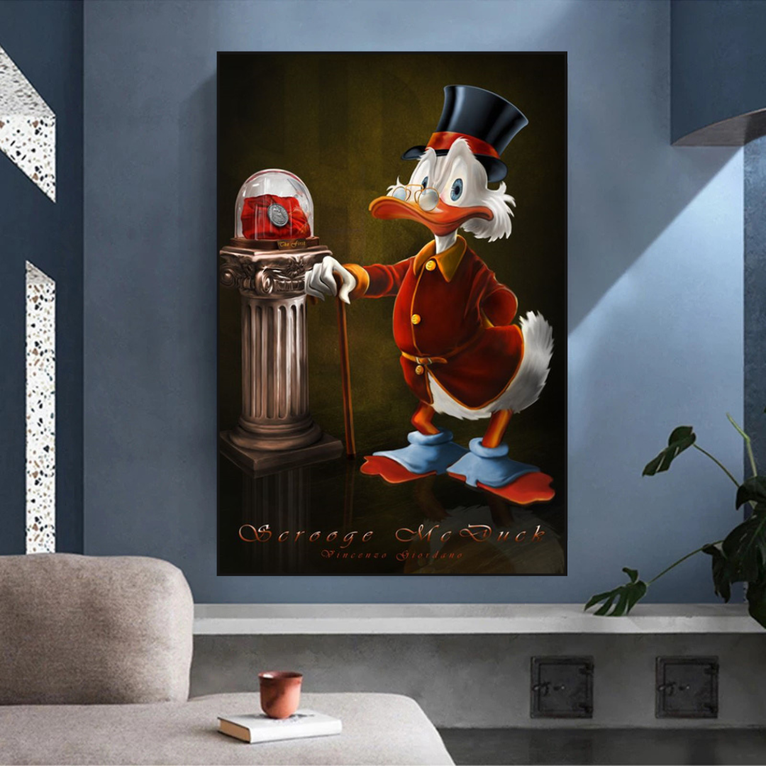 ChandeliersDecor.com-Scrooge McDuck Wall Art-Scrooge McDuck Canvas Wall Art - Money Maker Millionaire