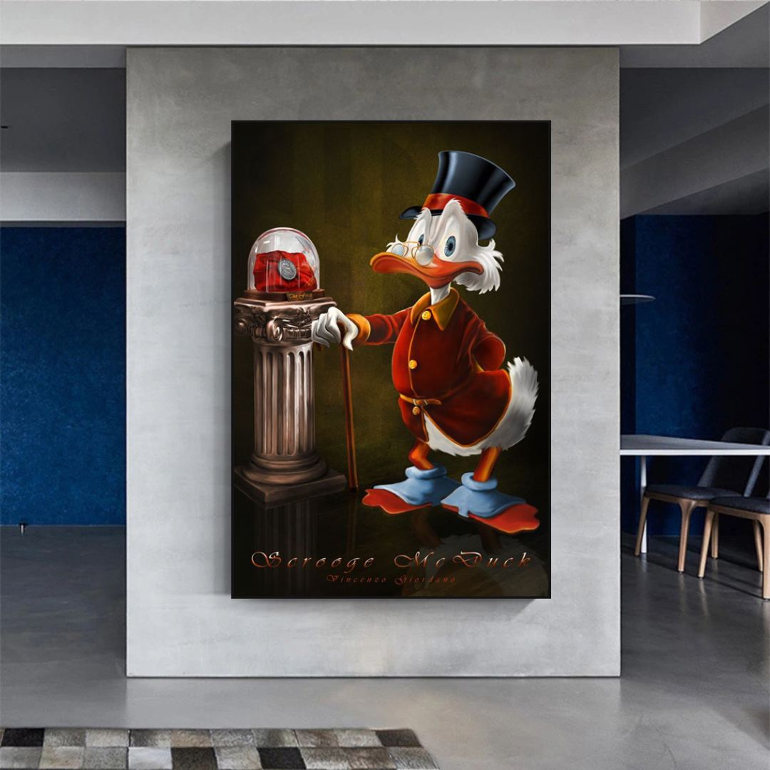ChandeliersDecor.com-Scrooge McDuck Wall Art-Scrooge McDuck Canvas Wall Art - Money Maker Millionaire