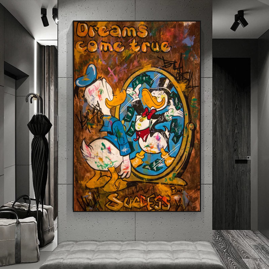 ChandeliersDecor.com-Scrooge McDuck Wall Art-Scrooge McDuck Dreams Come True Millionaire Wall Art Poster