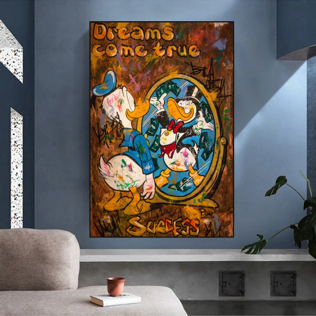 ChandeliersDecor.com-Scrooge McDuck Wall Art-Scrooge McDuck Dreams Come True Millionaire Wall Art Poster