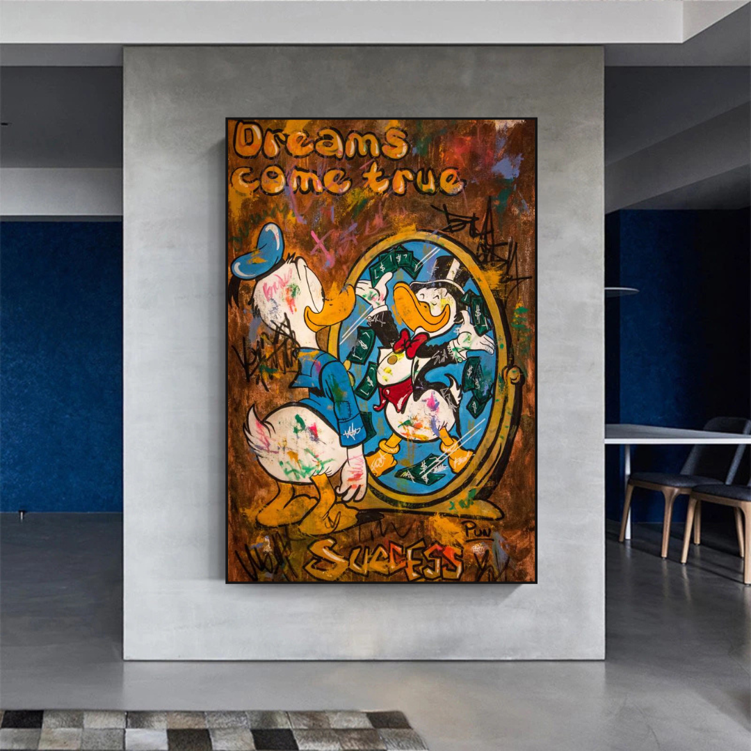 ChandeliersDecor.com-Scrooge McDuck Wall Art-Scrooge McDuck Dreams Come True Millionaire Wall Art Poster