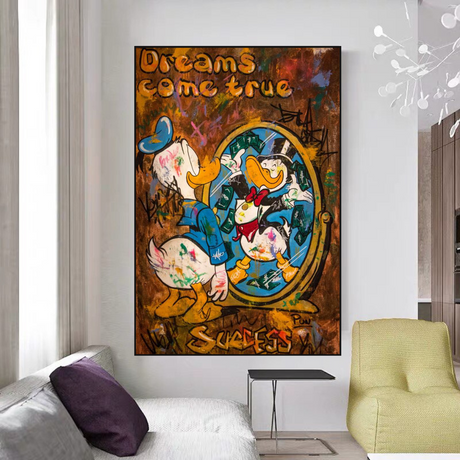 ChandeliersDecor.com-Scrooge McDuck Wall Art-Scrooge McDuck Dreams Come True Millionaire Wall Art Poster