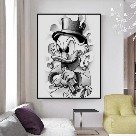 ChandeliersDecor.com-Scrooge McDuck Wall Art-Scrooge McDuck Lets Hunt Some Money Canvas Wall Art