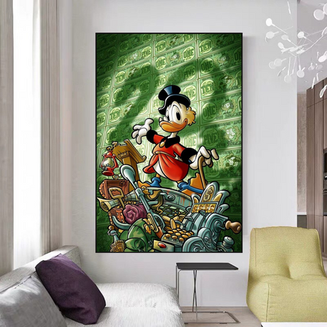 ChandeliersDecor.com-Scrooge McDuck Wall Art-Scrooge McDuck Millionaire Canvas Wall Art
