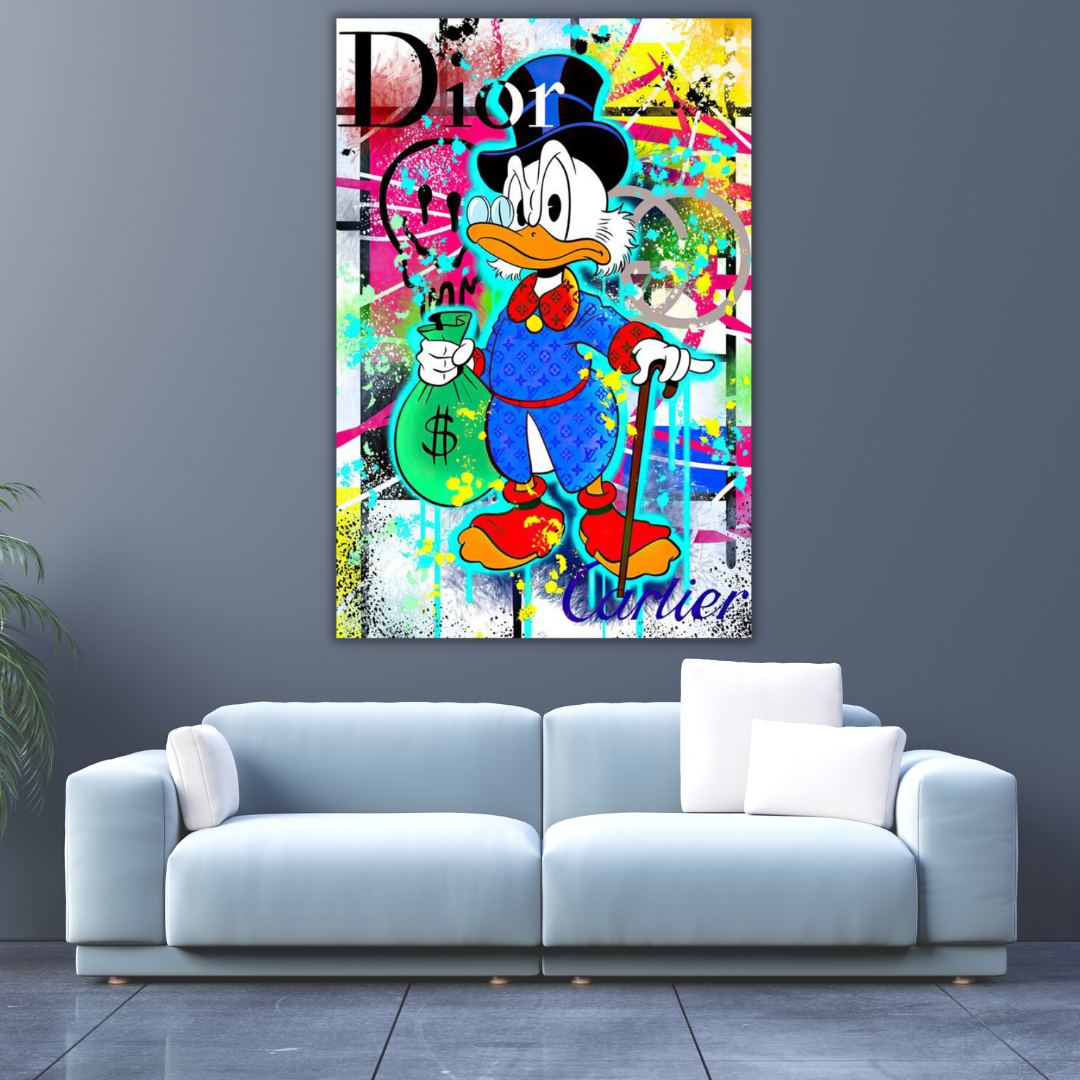 ChandeliersDecor.com-Scrooge McDuck Wall Art-Scrooge McDuck Money Bags Canvas Wall Art