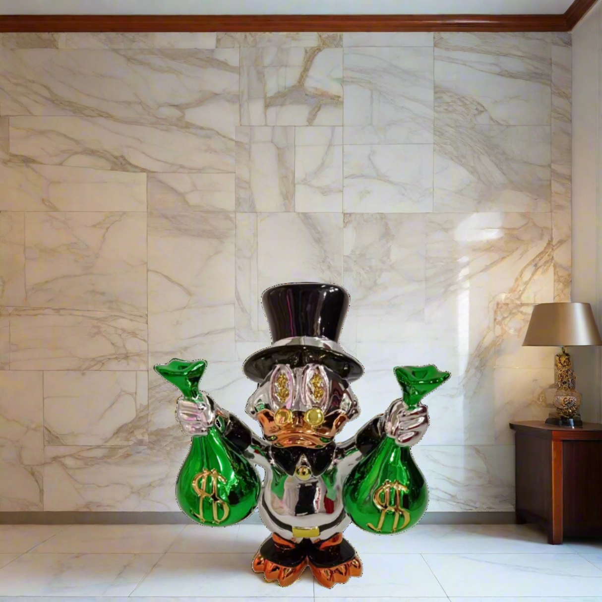 ChandeliersDecor.com-Supreme Sculptures-Scrooge Mcduck Money Bags Sculpture Statue