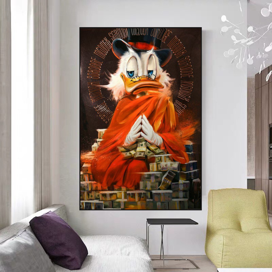 ChandeliersDecor.com-Scrooge McDuck Wall Art-Scrooge McDuck Money Maker Millionaire Canvas Wall Art