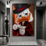 ChandeliersDecor.com-Scrooge McDuck Wall Art-Scrooge McDuck Money Maker Millionaire Canvas Wall Art