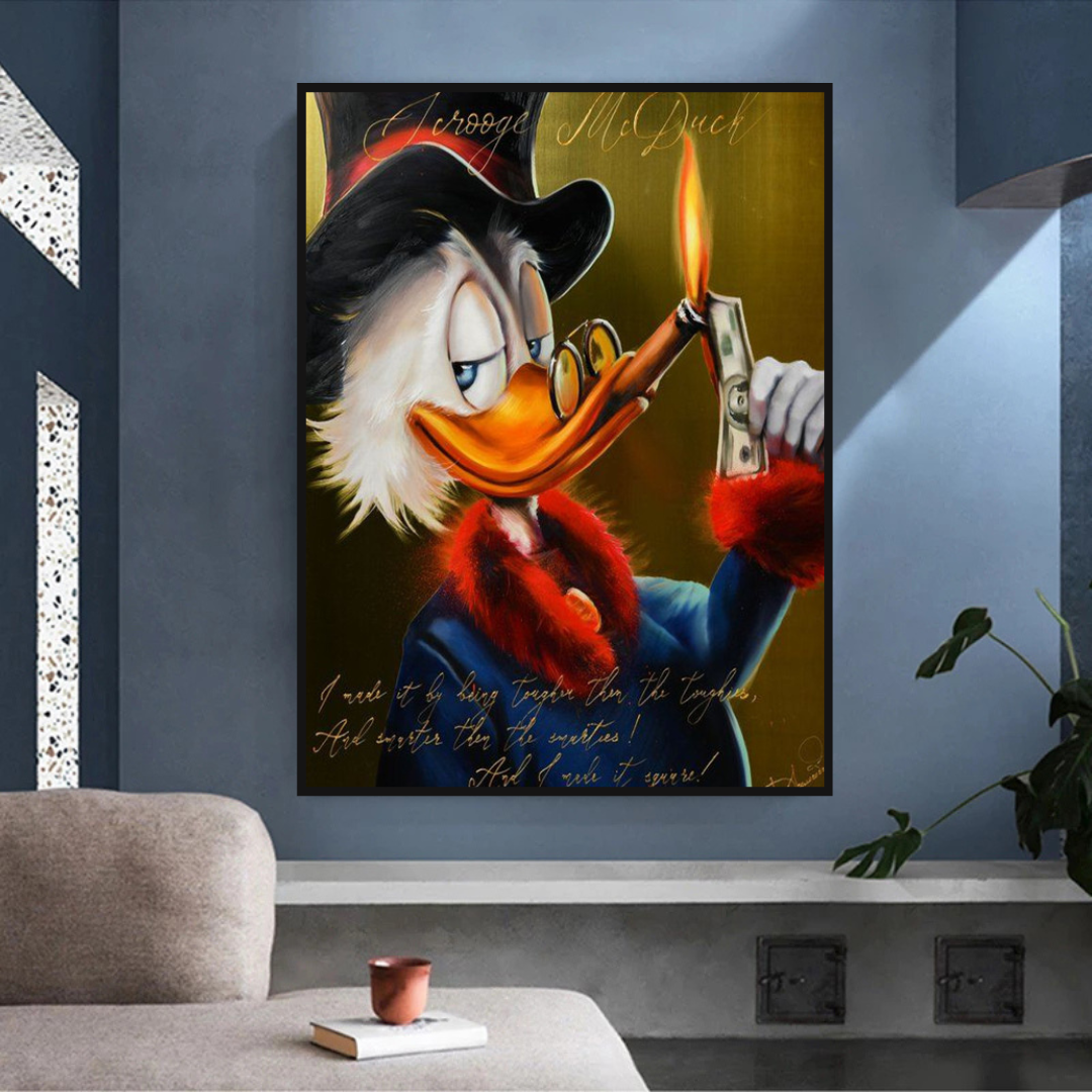 ChandeliersDecor.com-Scrooge McDuck Wall Art-Scrooge McDuck Money Maker Millionaire Canvas Wall Art