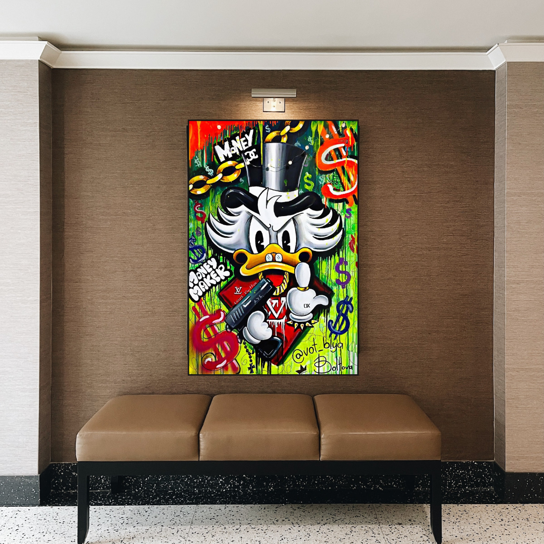 ChandeliersDecor.com-Scrooge McDuck Wall Art-Scrooge McDuck Money Maker Millionaire Canvas Wall Art