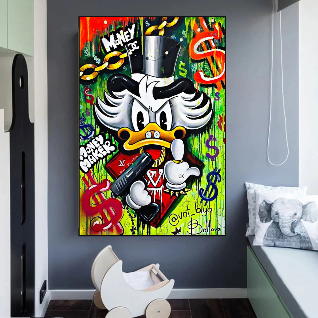 ChandeliersDecor.com-Scrooge McDuck Wall Art-Scrooge McDuck Money Maker Millionaire Canvas Wall Art