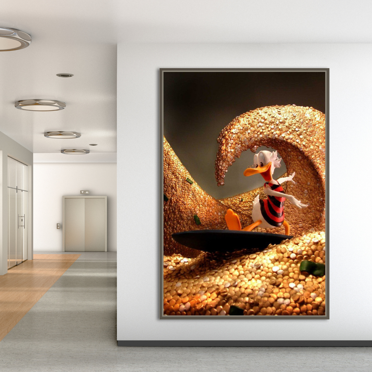 ChandeliersDecor.com-Scrooge McDuck Wall Art-Scrooge McDuck Money Maker Millionaire Canvas Wall Art