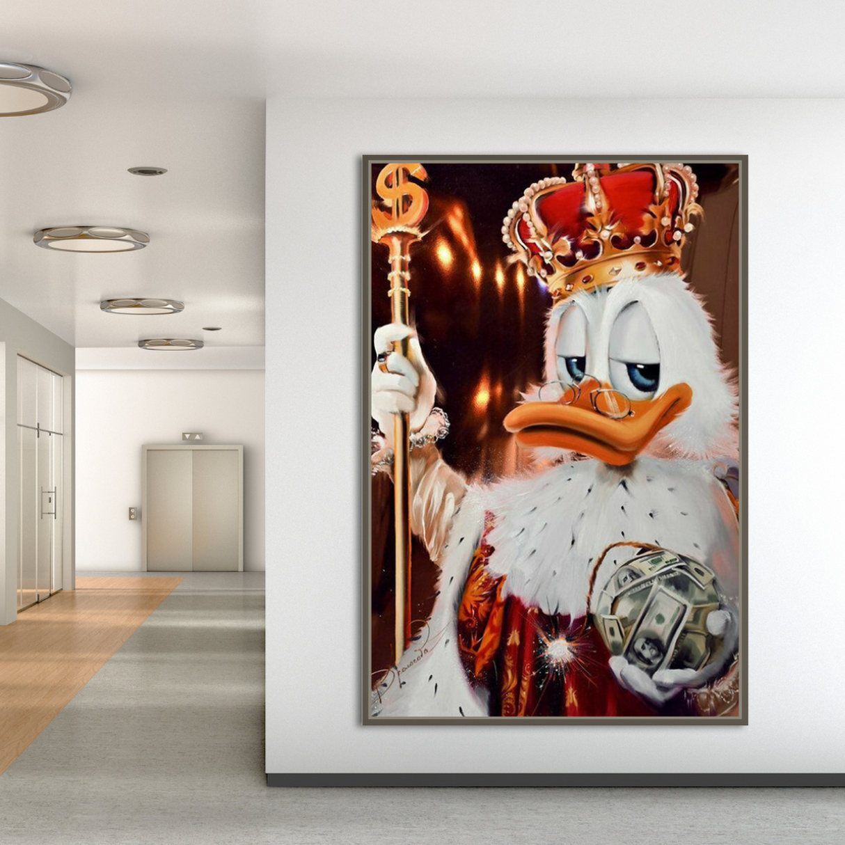 ChandeliersDecor.com-Scrooge McDuck Wall Art-Scrooge McDuck Money Maker Millionaire Canvas Wall Art