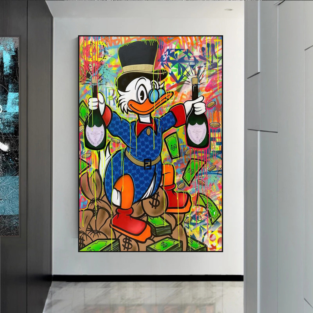 ChandeliersDecor.com-Scrooge McDuck Wall Art-Scrooge McDuck's Champaign Celebration Canvas Wall Art