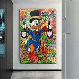 ChandeliersDecor.com-Scrooge McDuck Wall Art-Scrooge McDuck's Champaign Celebration Canvas Wall Art