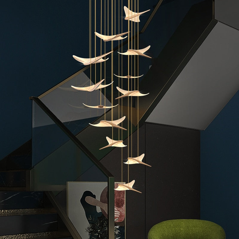 ChandeliersDecor.com-Staircase Chandelier-Seagull Hanging Light Staircase Chandelier – LED Lighting