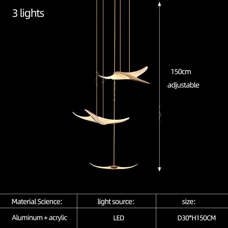 ChandeliersDecor.com-Staircase Chandelier-Seagull Hanging Light Staircase Chandelier – LED Lighting