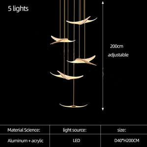 ChandeliersDecor.com-Staircase Chandelier-Seagull Hanging Light Staircase Chandelier – LED Lighting