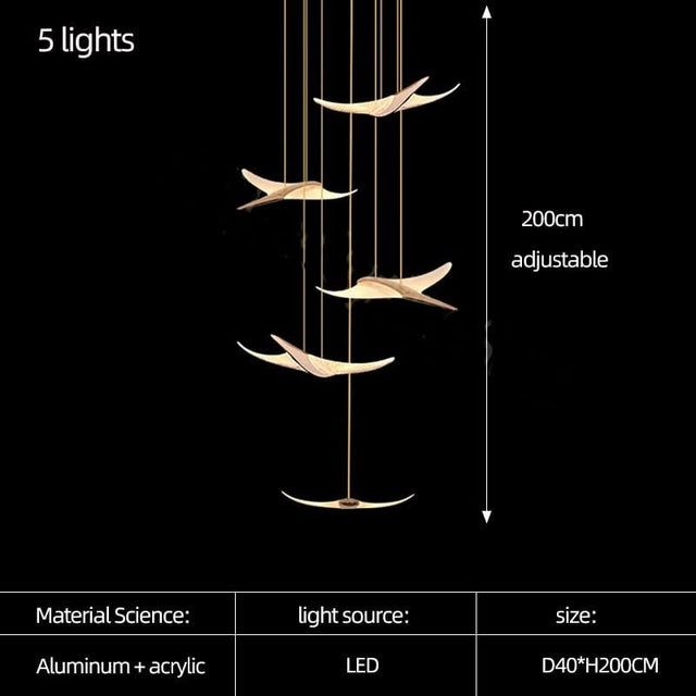 Seagull Hanging Light Staircase Chandelier – LED Lighting-ChandeliersDecor.com