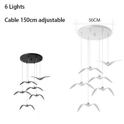 ChandeliersDecor.com-Kitchen Island-Seagulls Pendant Light: Unique Lighting Fixture