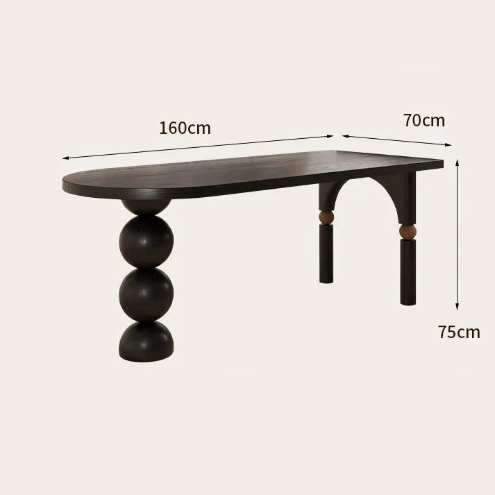 ChandeliersDecor.com-Dining Tables-Semicircle Wooden Island Dining Table