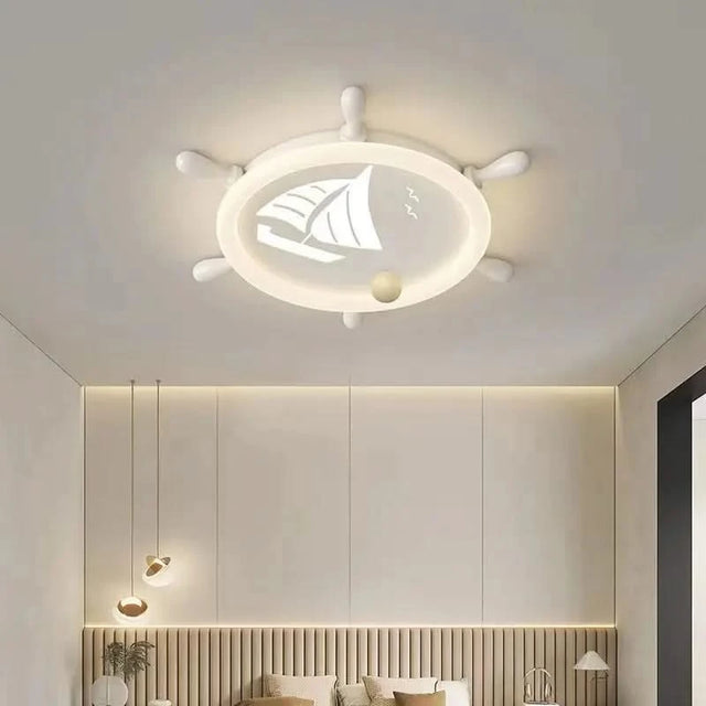Ship Wheel Steering Ceiling Light for Kids Room-ChandeliersDecor.com