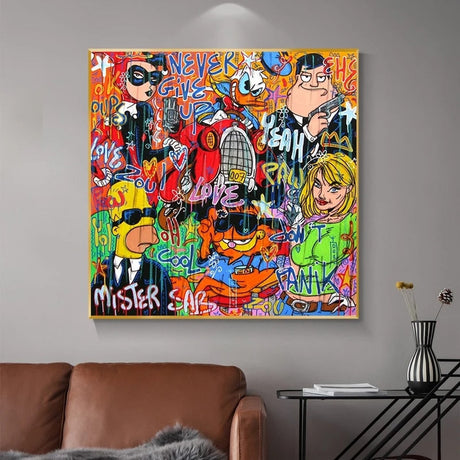 ChandeliersDecor.com-Wall Posters-Simpsons Canvas Wall Art: Vibrant and Nostalgic Decor