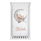 ChandeliersDecor.com-Crib Bedding-Sleeping Bunny Baby Name Crib Bedding Set | Baby Shower Gift Bedding Set