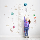ChandeliersDecor.com-Kids Room Nursery Decals-Sleeping Elephant Bear Moon Kids Height Measure Wall Stickers