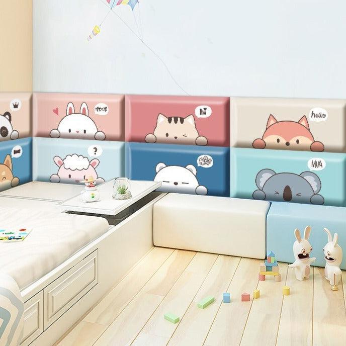 ChandeliersDecor.com-Padded Walls-Sleepy Sloths Jungle Kids Wall Padded Safety Cushions